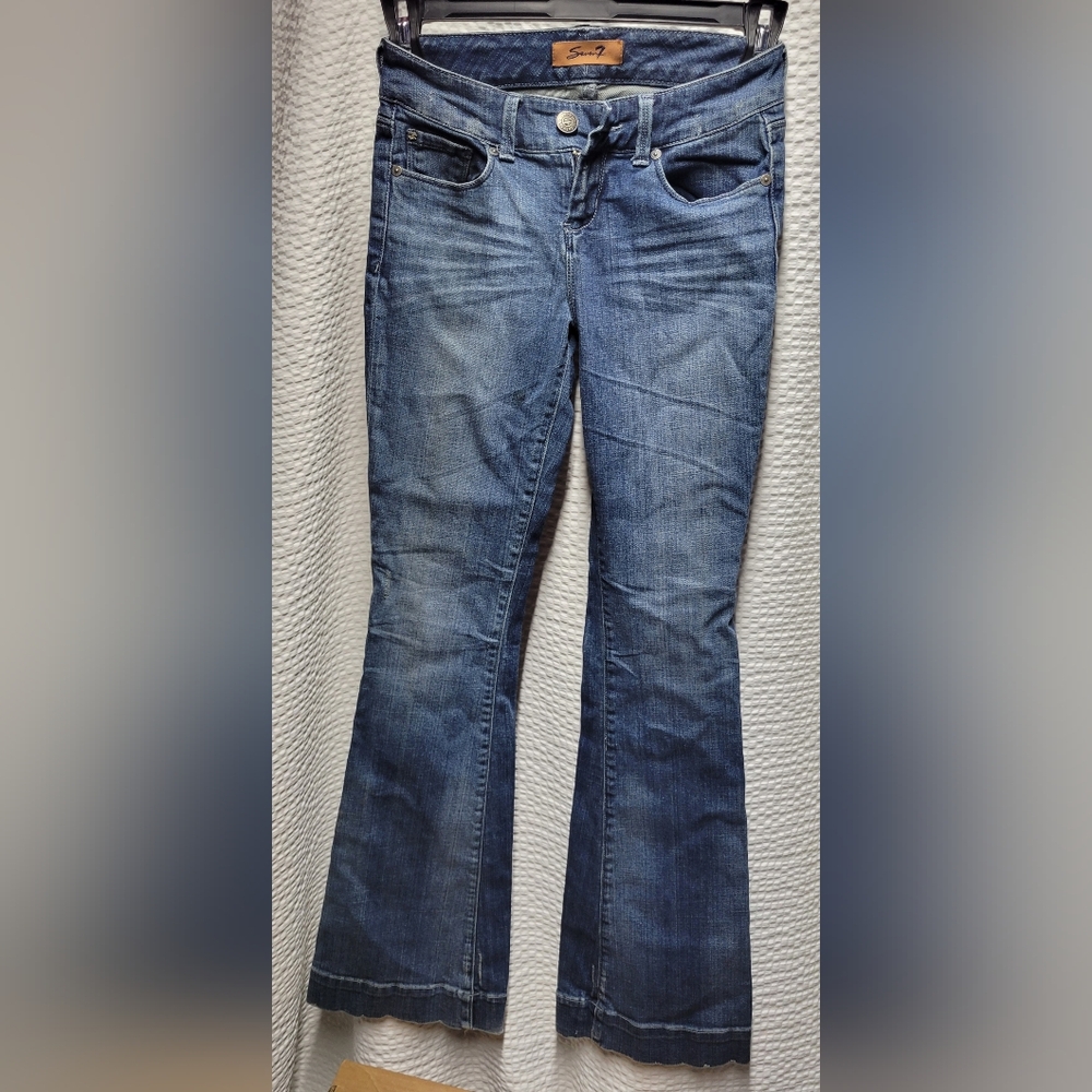 Seven7 Classic Blue Wide Leg Jeans